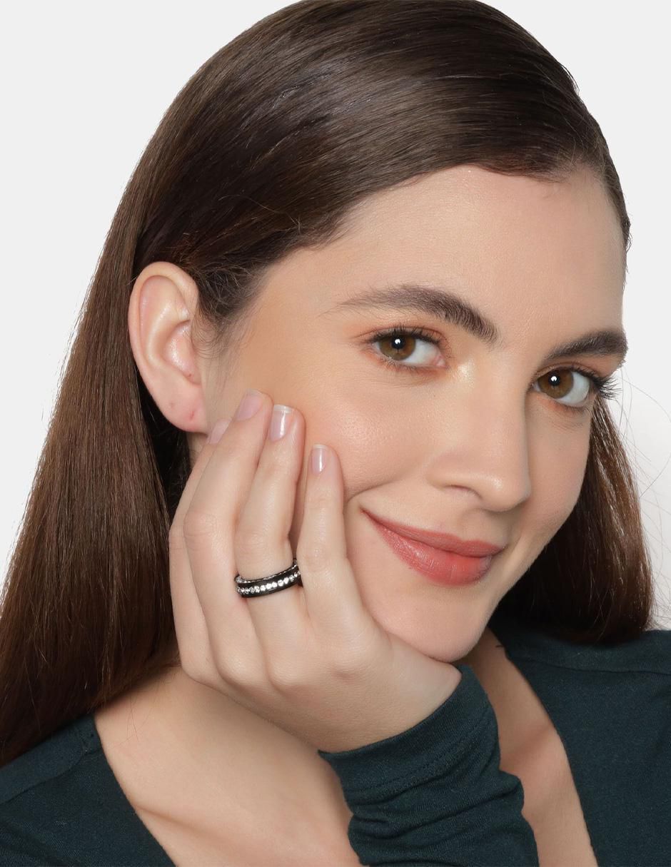 Anillo multi gemas redondo cristal brillante