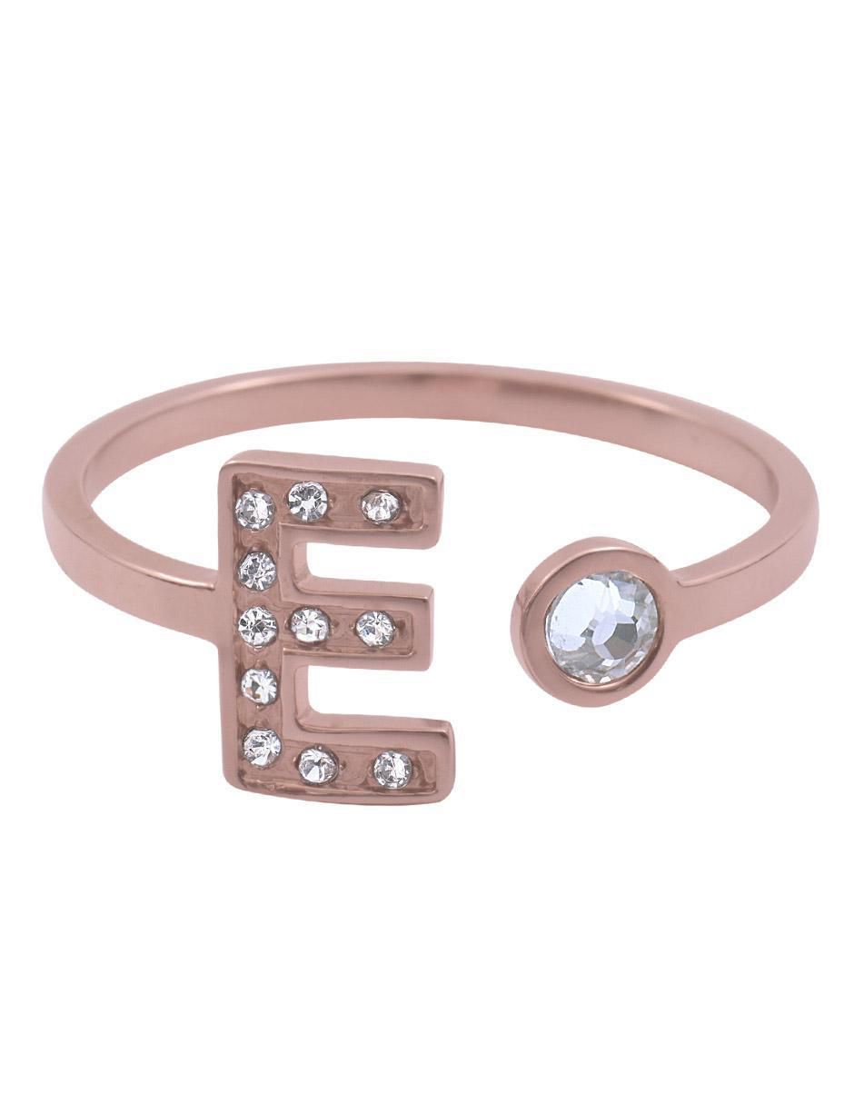 Anillo de letra x zirconia cúbica brillante