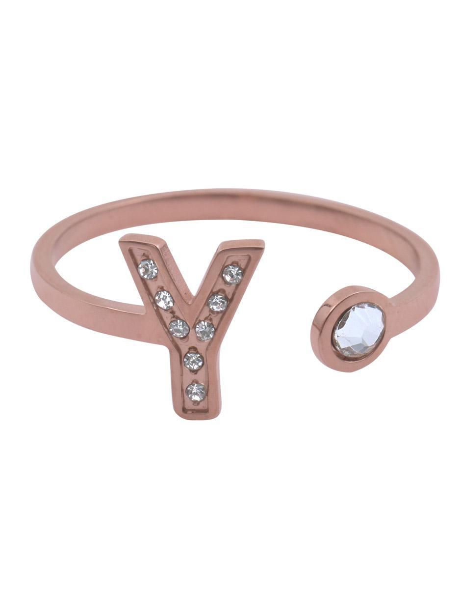 Anillo de letra x zirconia cúbica brillante