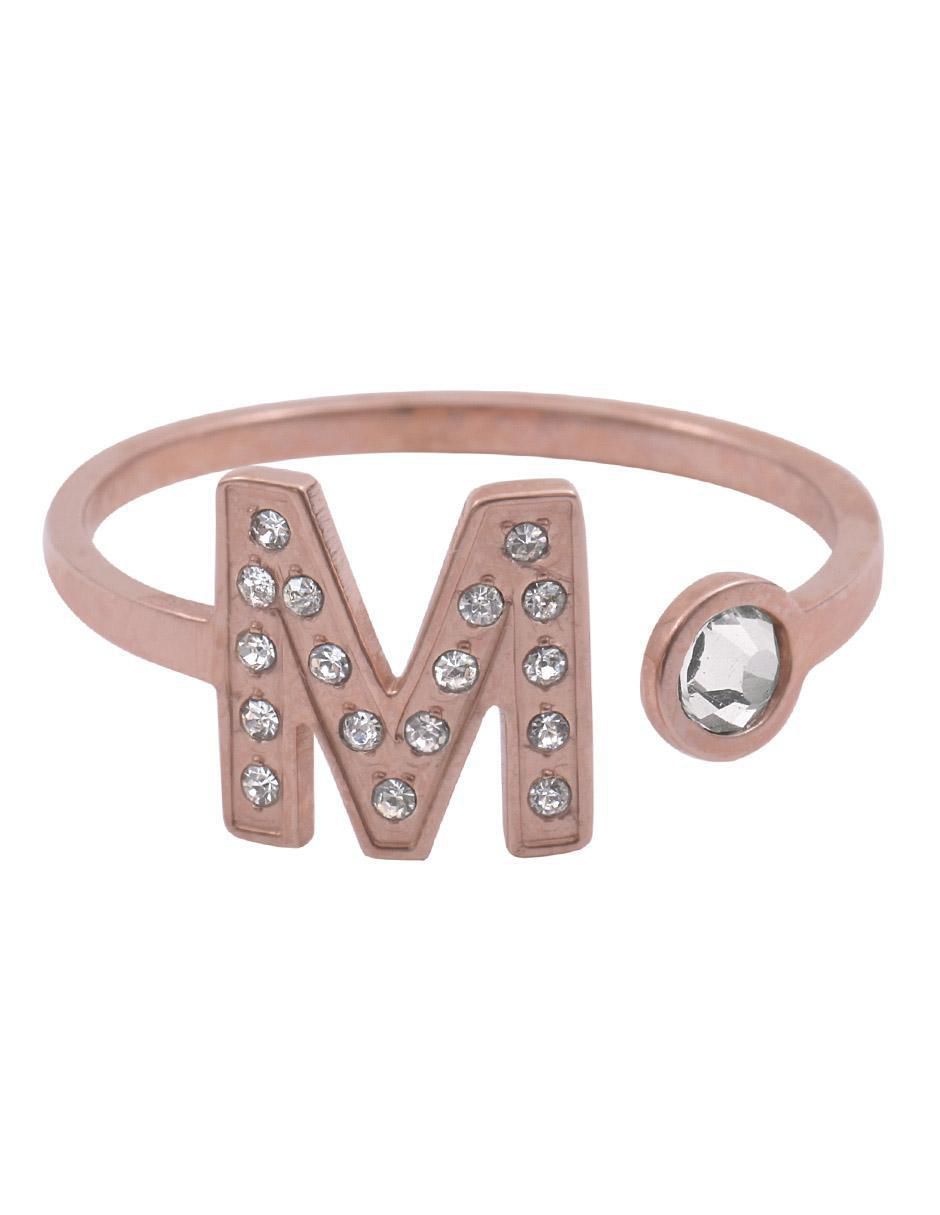 Anillo de letra x zirconia cúbica brillante