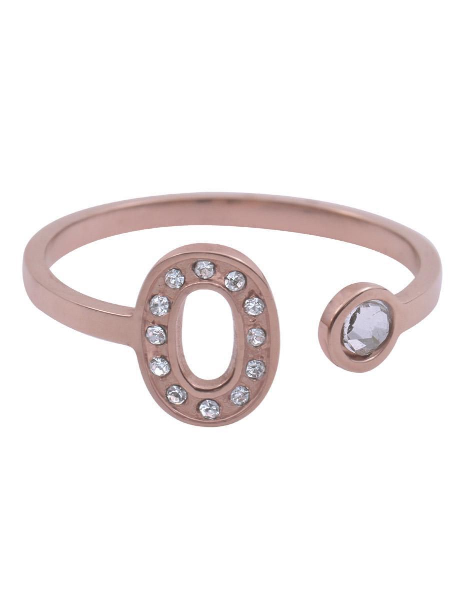 Anillo de letra x zirconia cúbica brillante