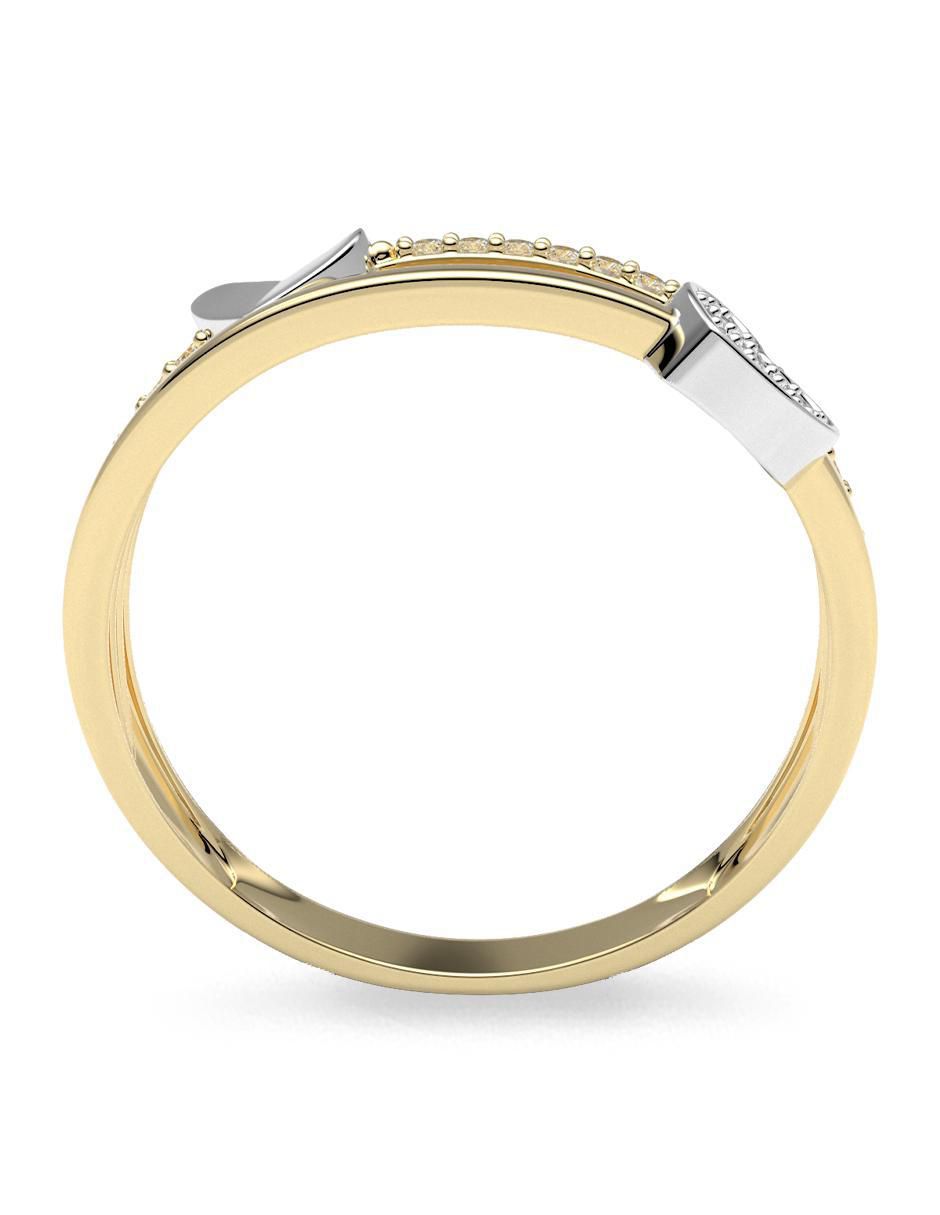 Anillo redondo 14 k de oro zirconia brillante 3