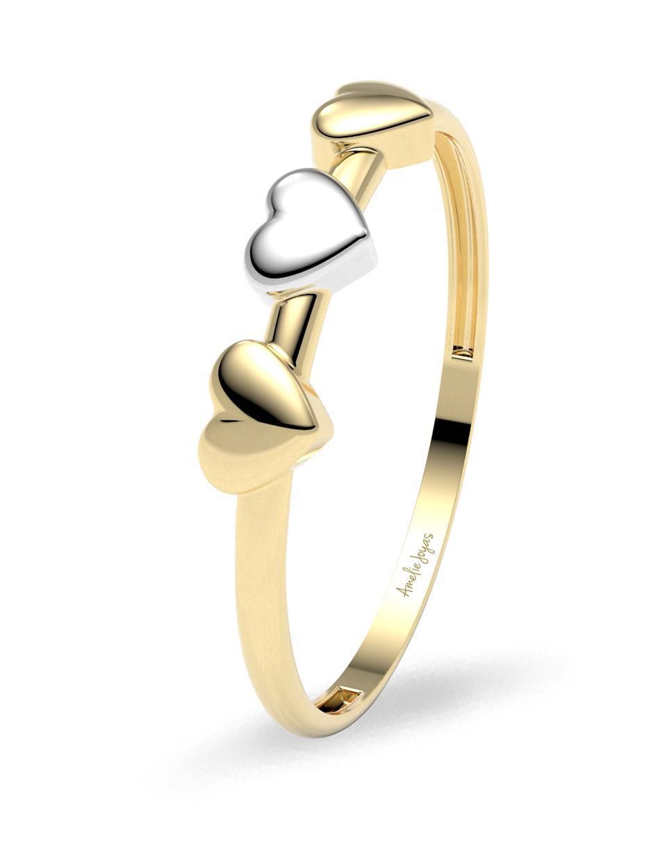 Anillo de corazón 14 k de oro brillante 4