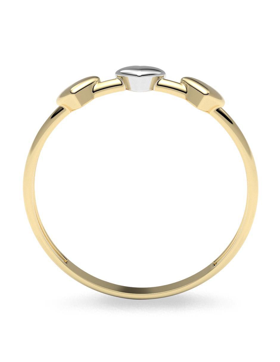 Anillo de corazón 14 k de oro brillante 3