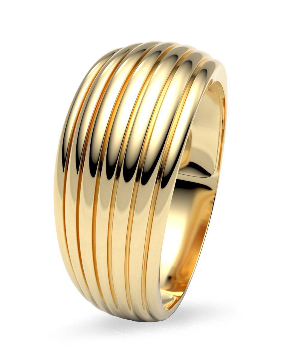 Anillo redondo 14 k de oro brillante 5