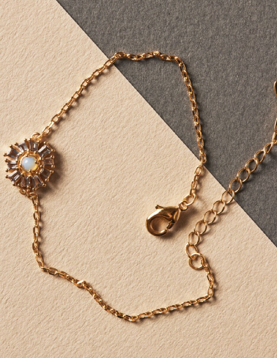 Brazalete con circonita Moon Collection acabado baño de oro 2