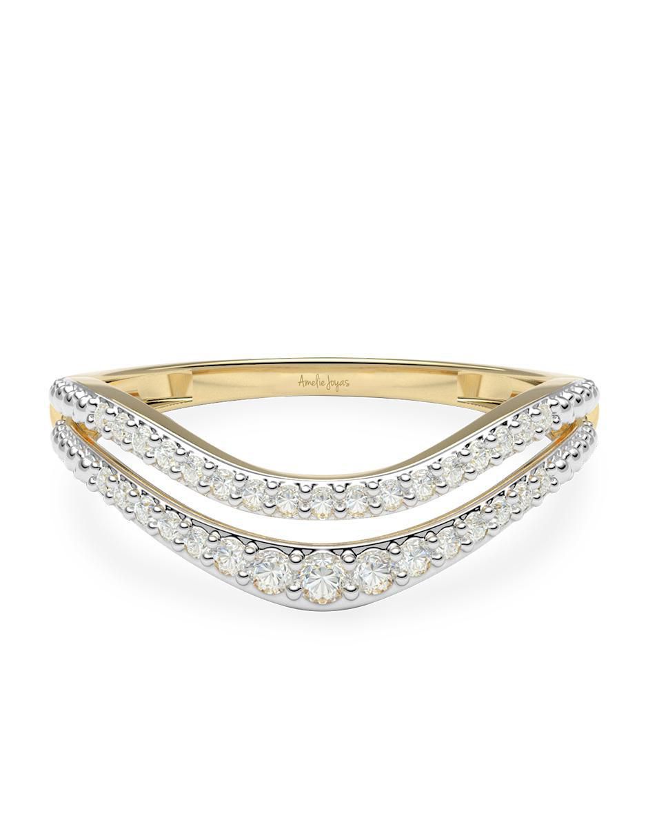 Anillo redondo 14 k de oro zirconia brillante Anillo redondo 14 k de oro zirconia brillante