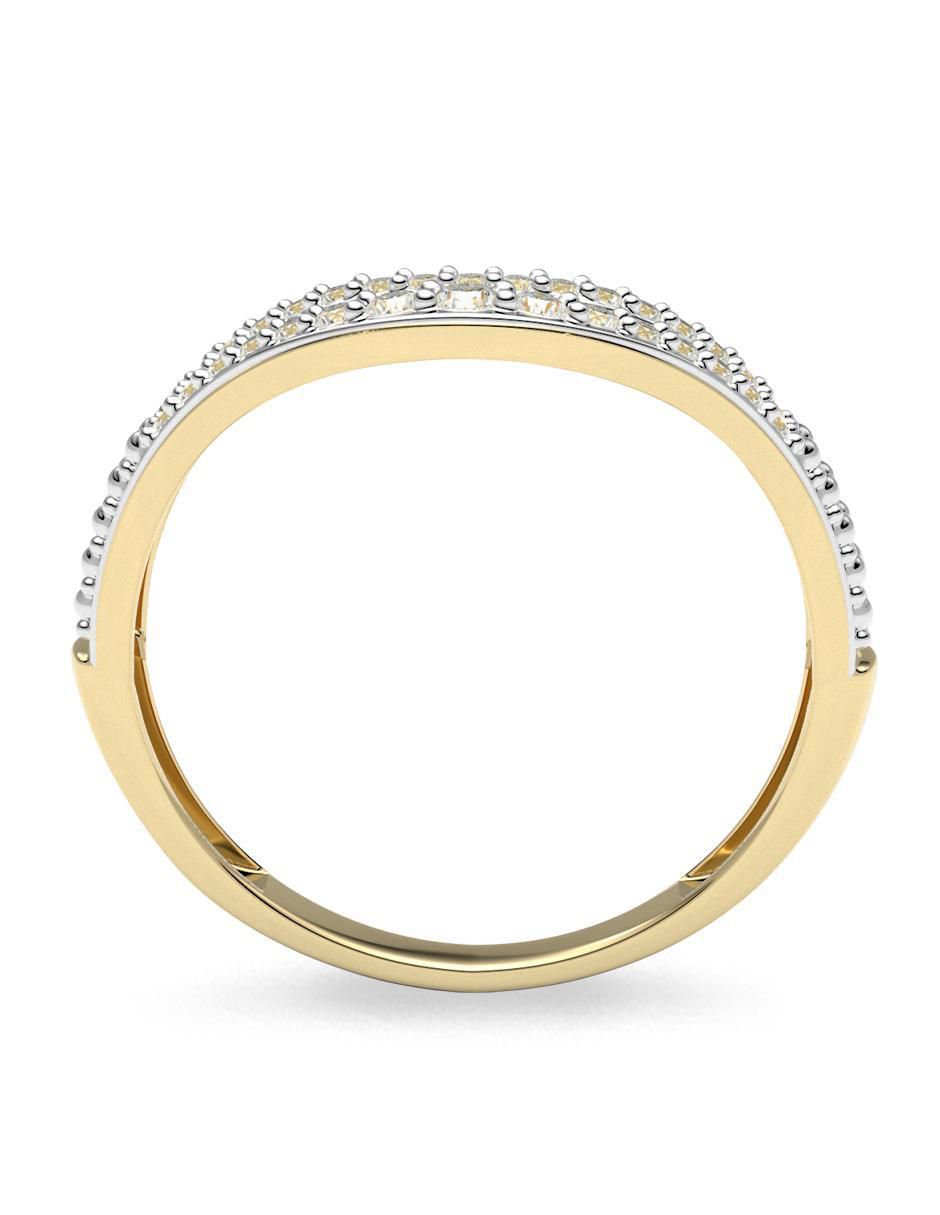 Anillo redondo 14 k de oro zirconia brillante 3