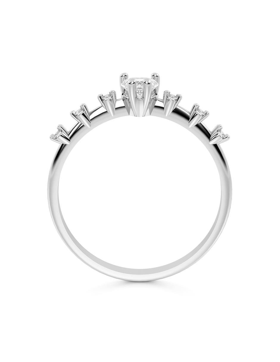 Anillo de corazón de oro zirconia pavé 3