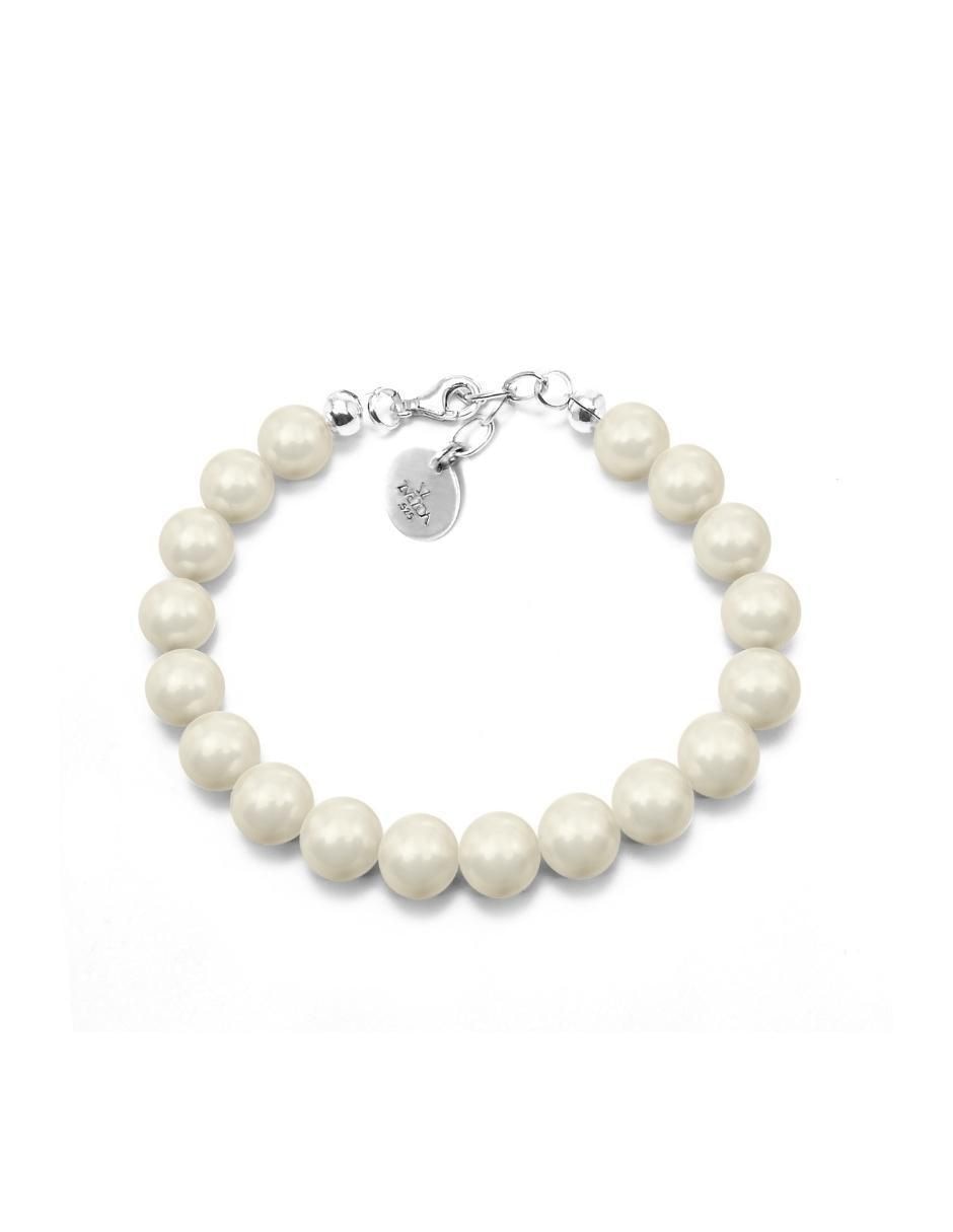 Aretes, collar y pulsera redonda Pearls de plata p 925 cristal 7