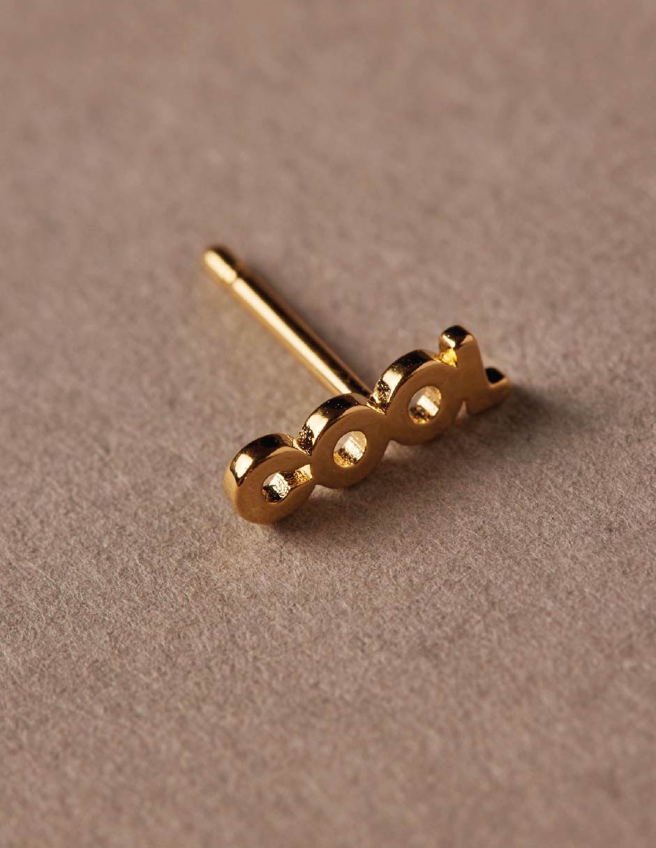 Aretes con acabado baño de oro 18 K 2