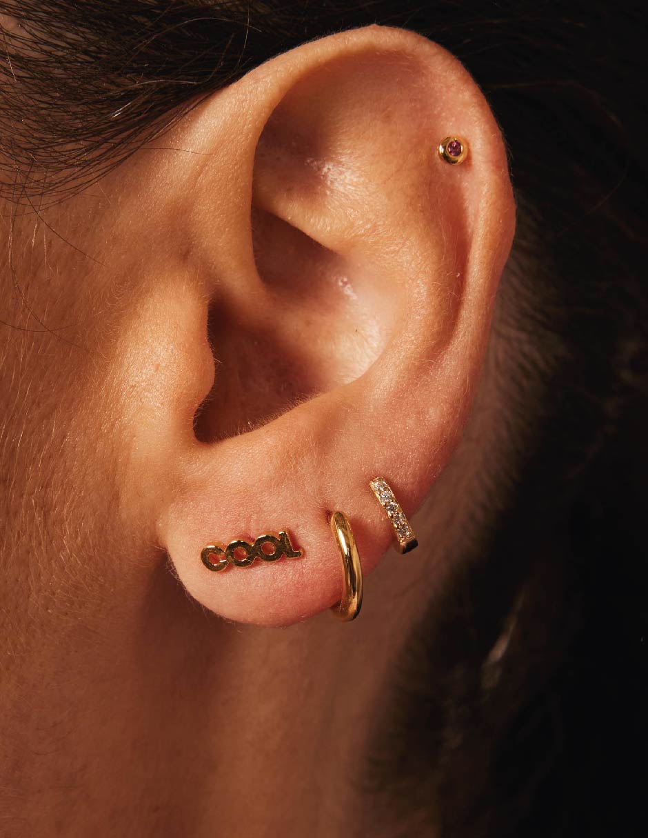 Aretes con acabado baño de oro 18 K 3