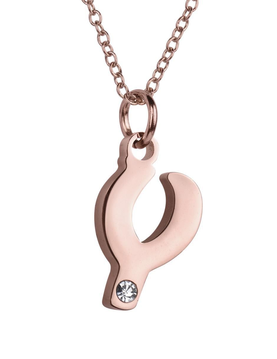 Aretes y collar de letras zirconia cúbica 4