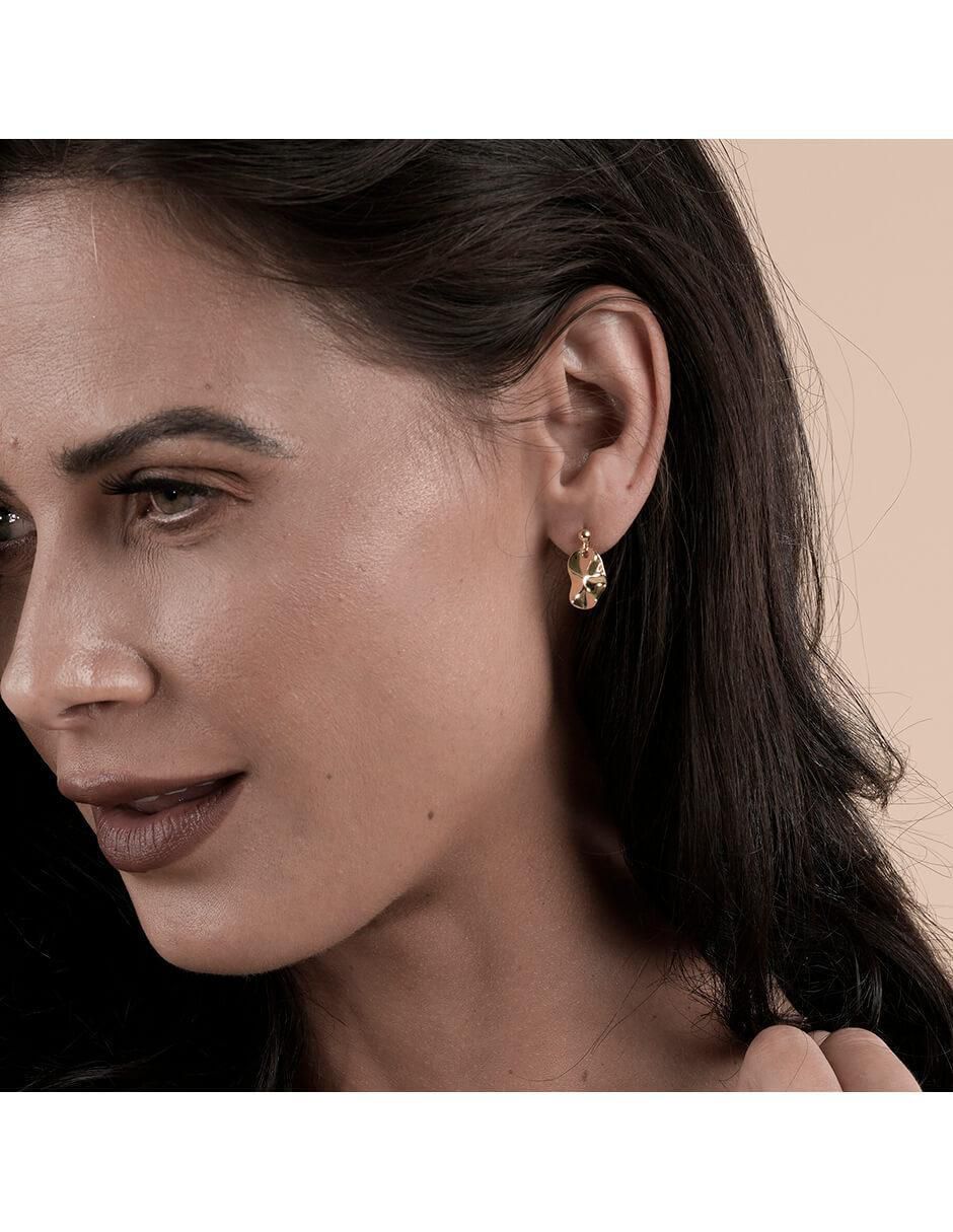 Aretes ovalados Gold Earrings de plata P 925 con acabado brillante 2