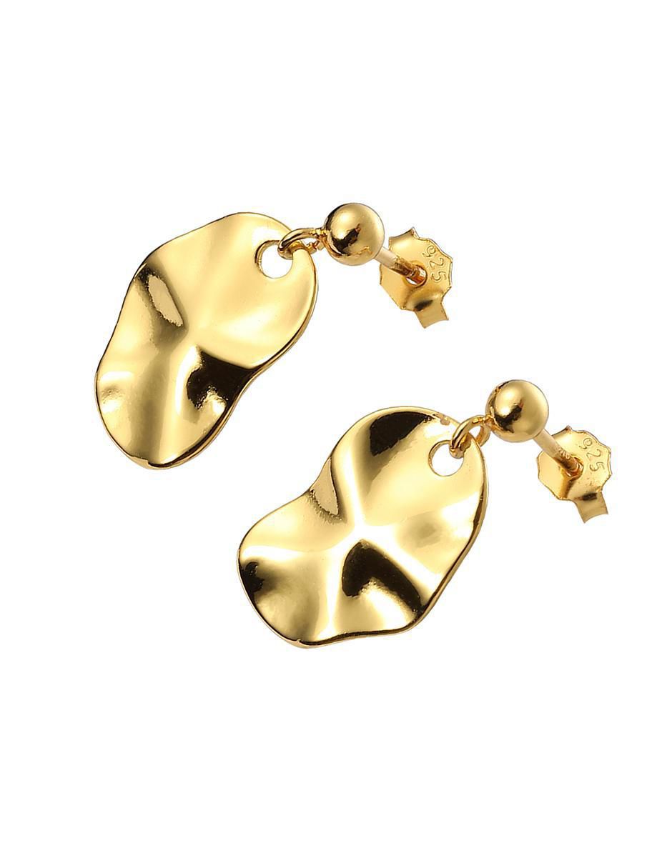 Aretes ovalados Gold Earrings de plata P 925 con acabado brillante 3