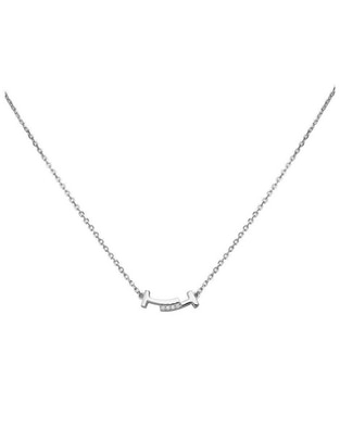 Collar de letra t de plata P 925