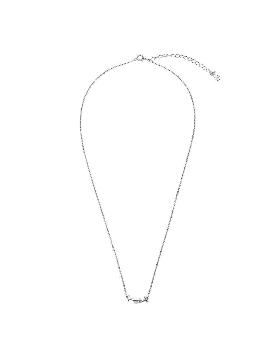 Collar de letra t de plata P 925 2