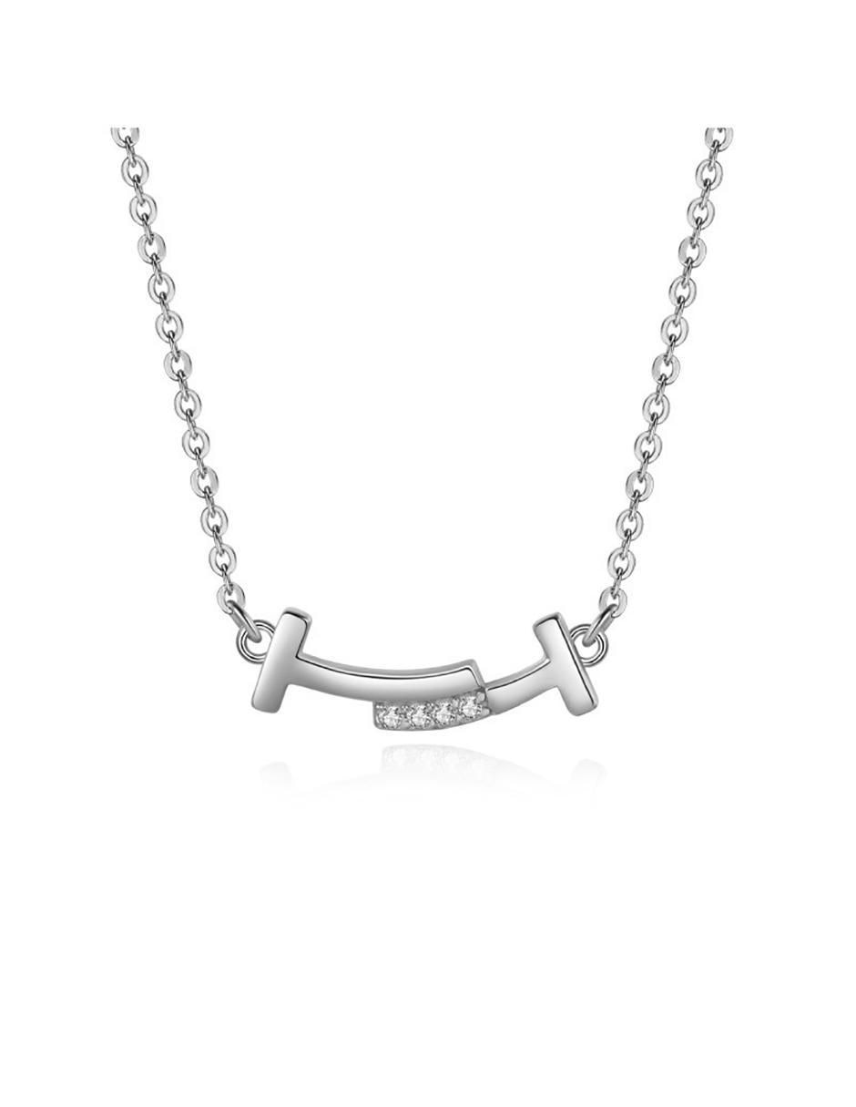 Collar de letra t de plata P 925 3