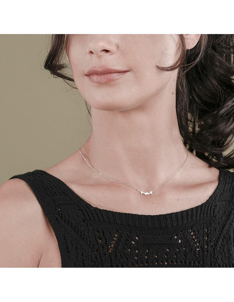 Collar de letra t de plata P 925 4