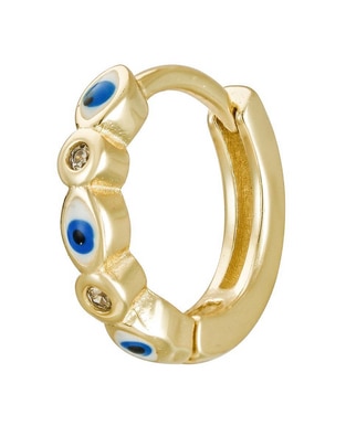 Piercing redondo de plata P 925 con acabado baño de oro zirconia 1