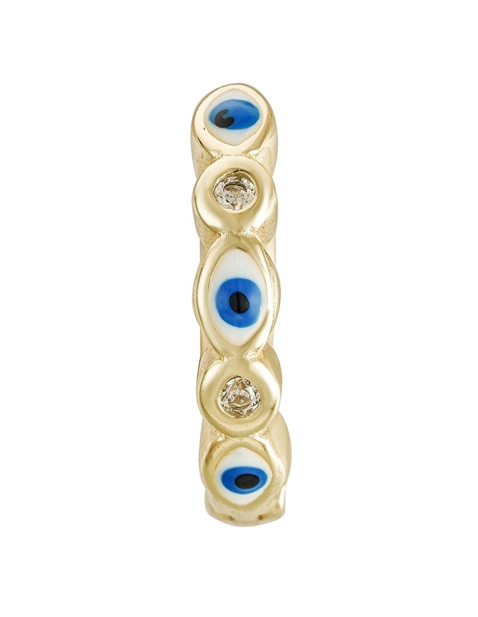 Piercing redondo de plata P 925 con acabado baño de oro zirconia