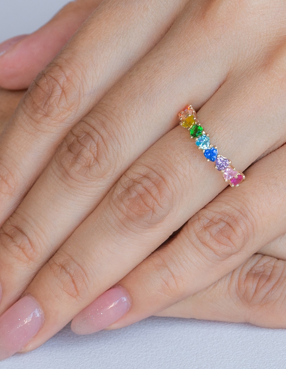 Churumbela de corazón de oro zirconia pavé 2