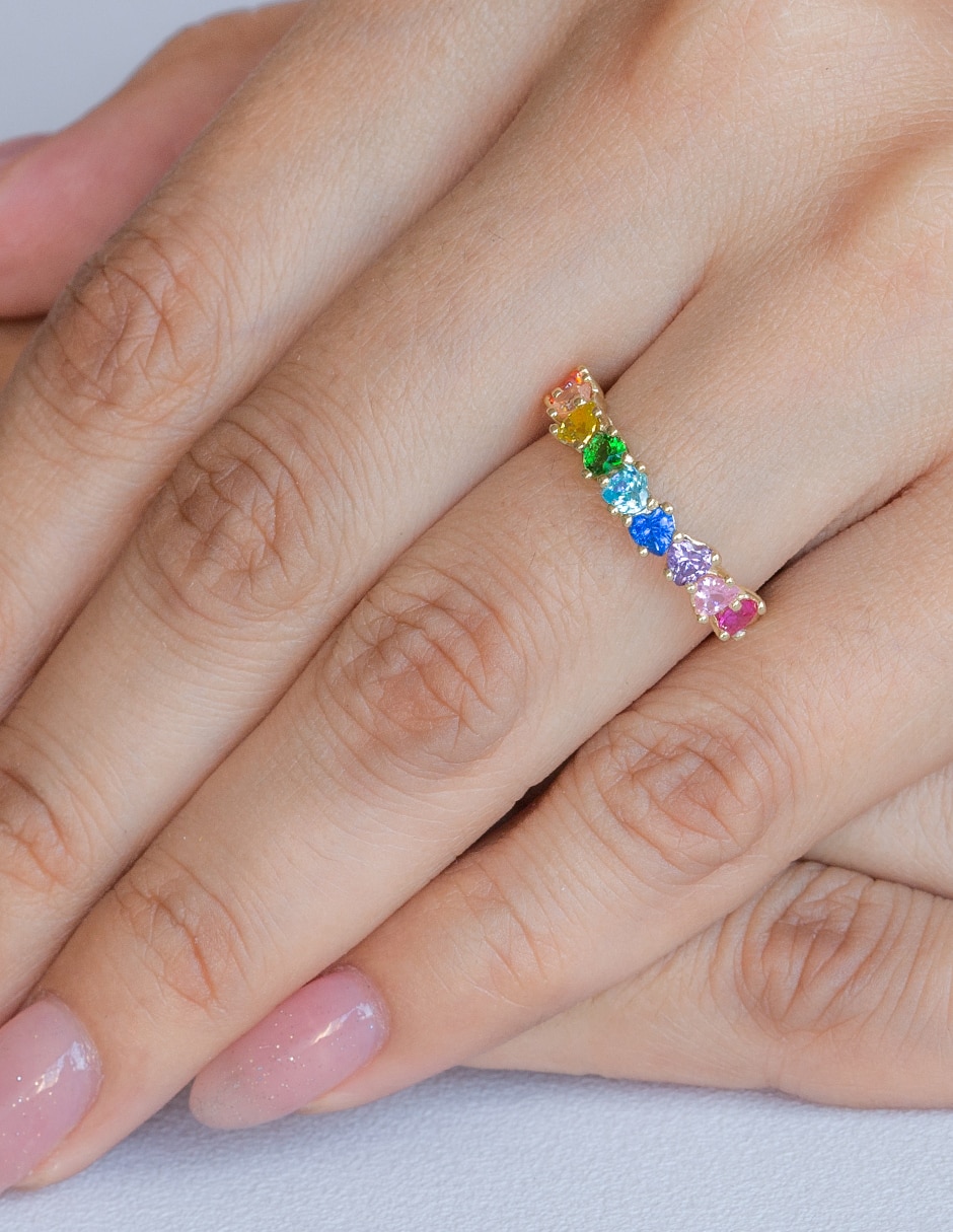 Churumbela de corazón abba joyas de oro zirconia pavé