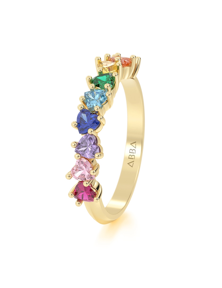 Churumbela de corazón abba joyas de oro zirconia pavé