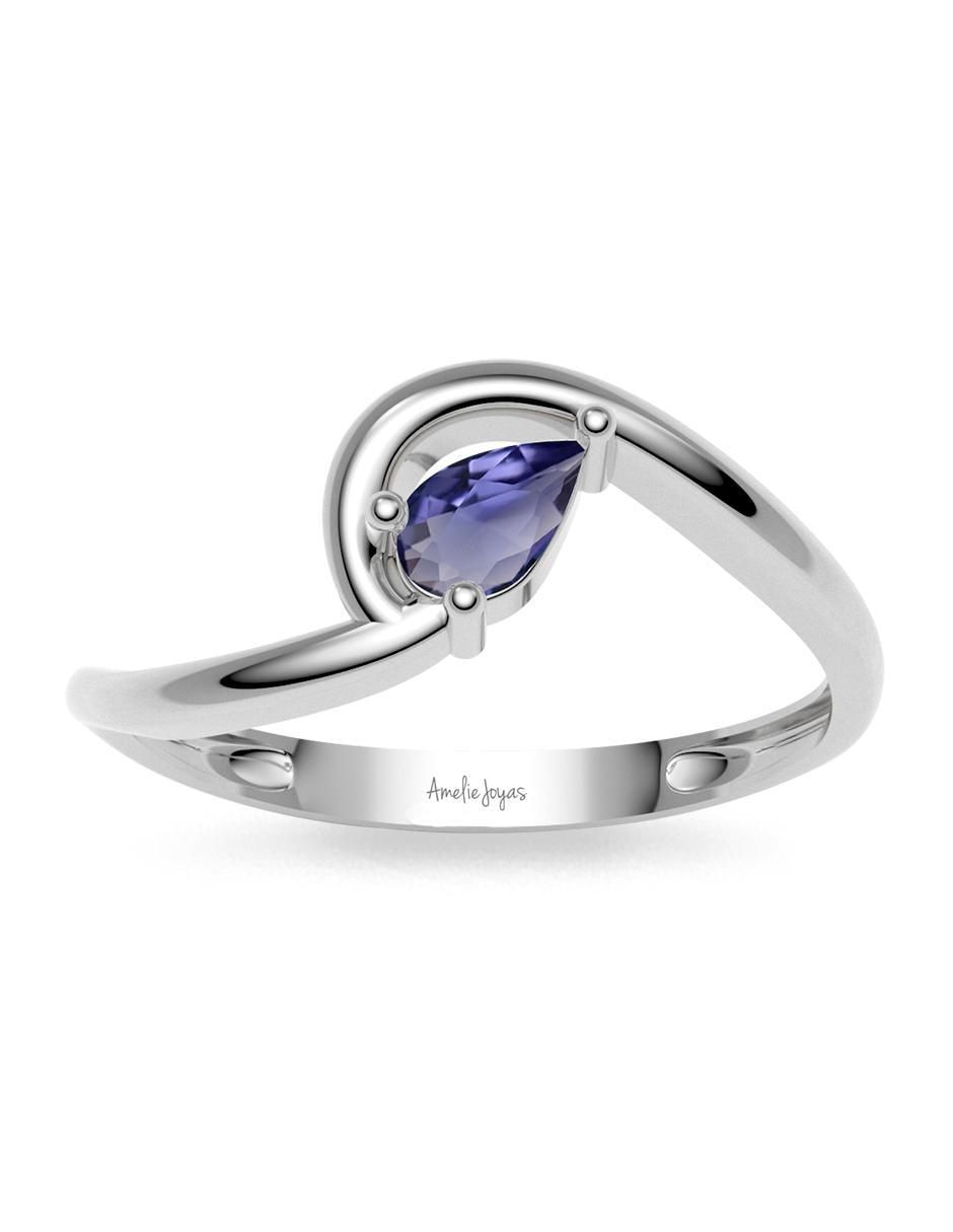 Anillo redondo 14 k de oro zirconia brillante 3