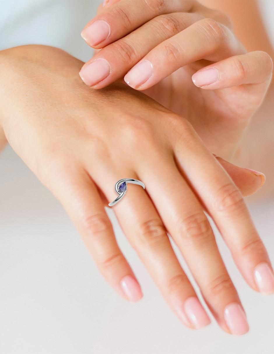 Anillo redondo 14 k de oro zirconia brillante 2