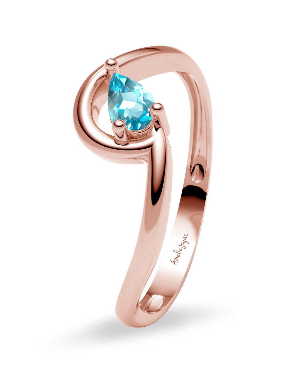 Anillo redondo 14 k de oro zirconia brillante 5