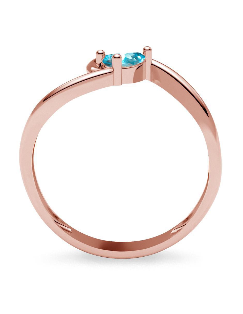 Anillo redondo 14 k de oro zirconia brillante 4