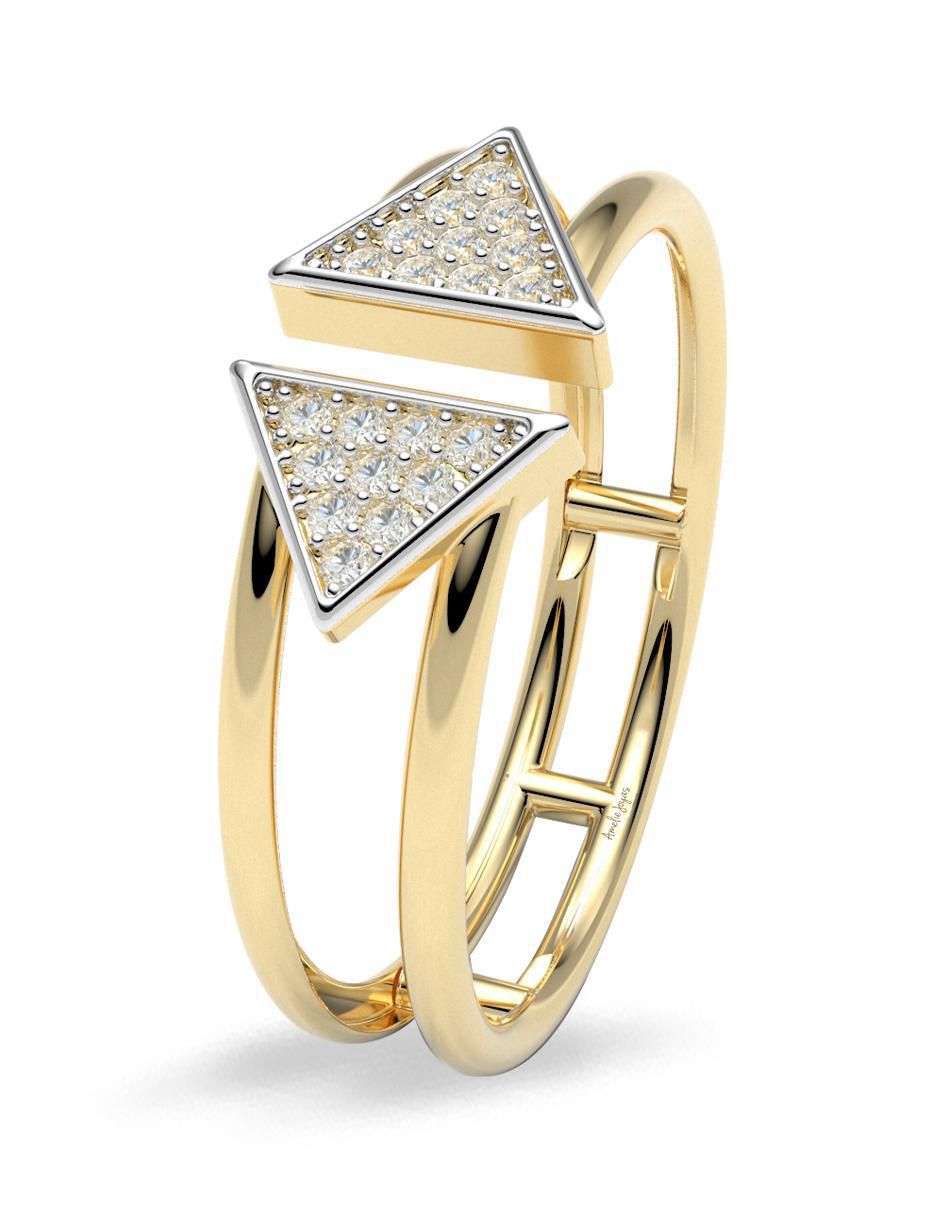 Anillo redondo 14 k de oro zirconia brillante 5