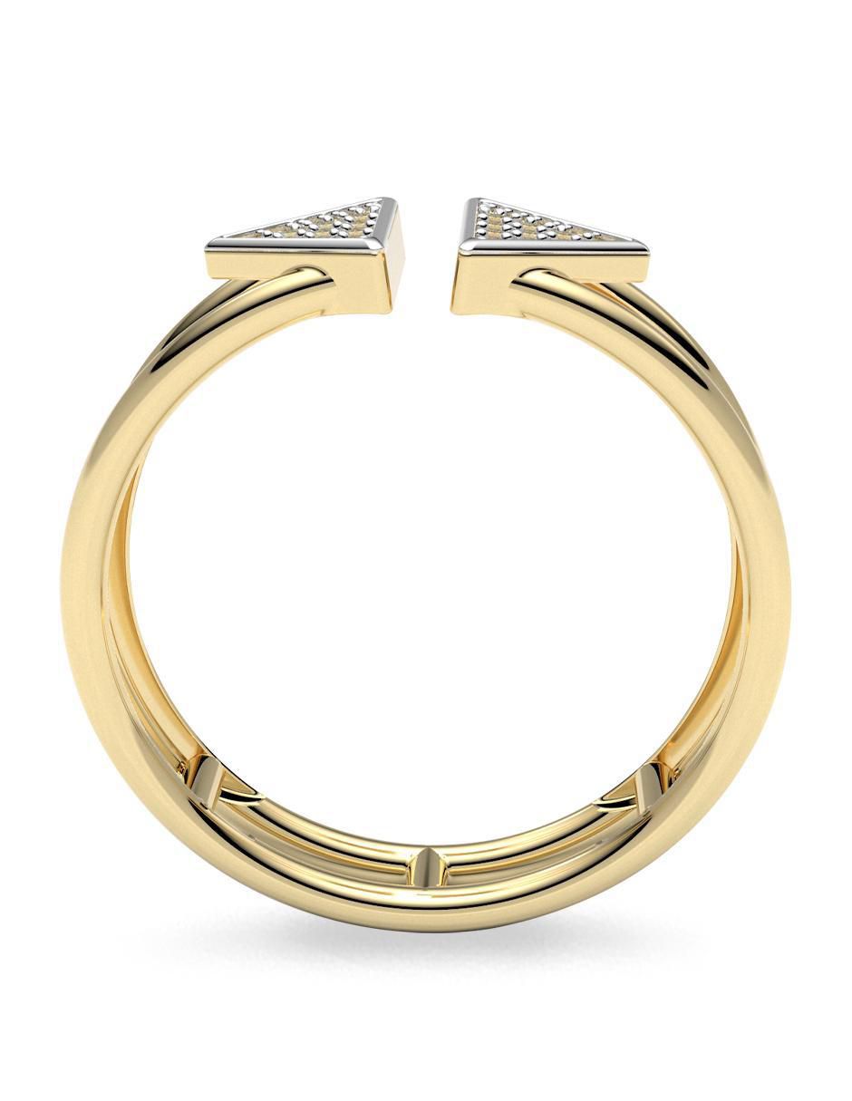 Anillo redondo 14 k de oro zirconia brillante 4