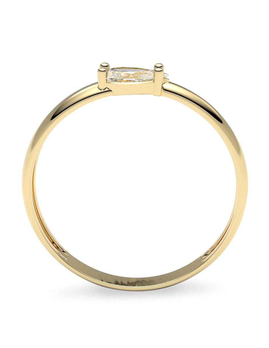 Anillo redondo 14 k de oro zirconia brillante 4