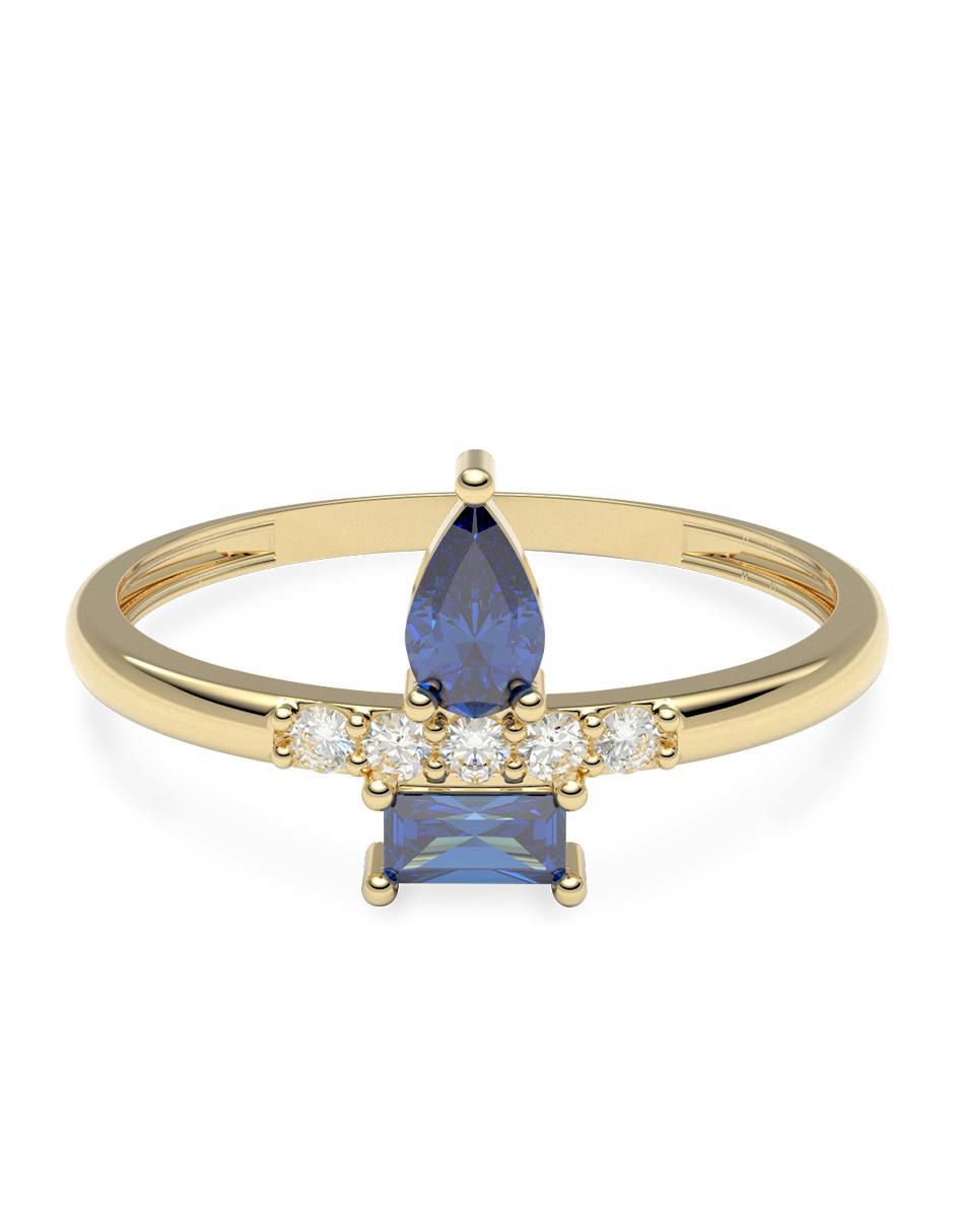 Anillo redondo 14 k de oro zirconia brillante Anillo redondo 14 k de oro zirconia brillante
