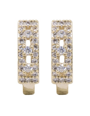 Aretes cuadrados con acabado brillante