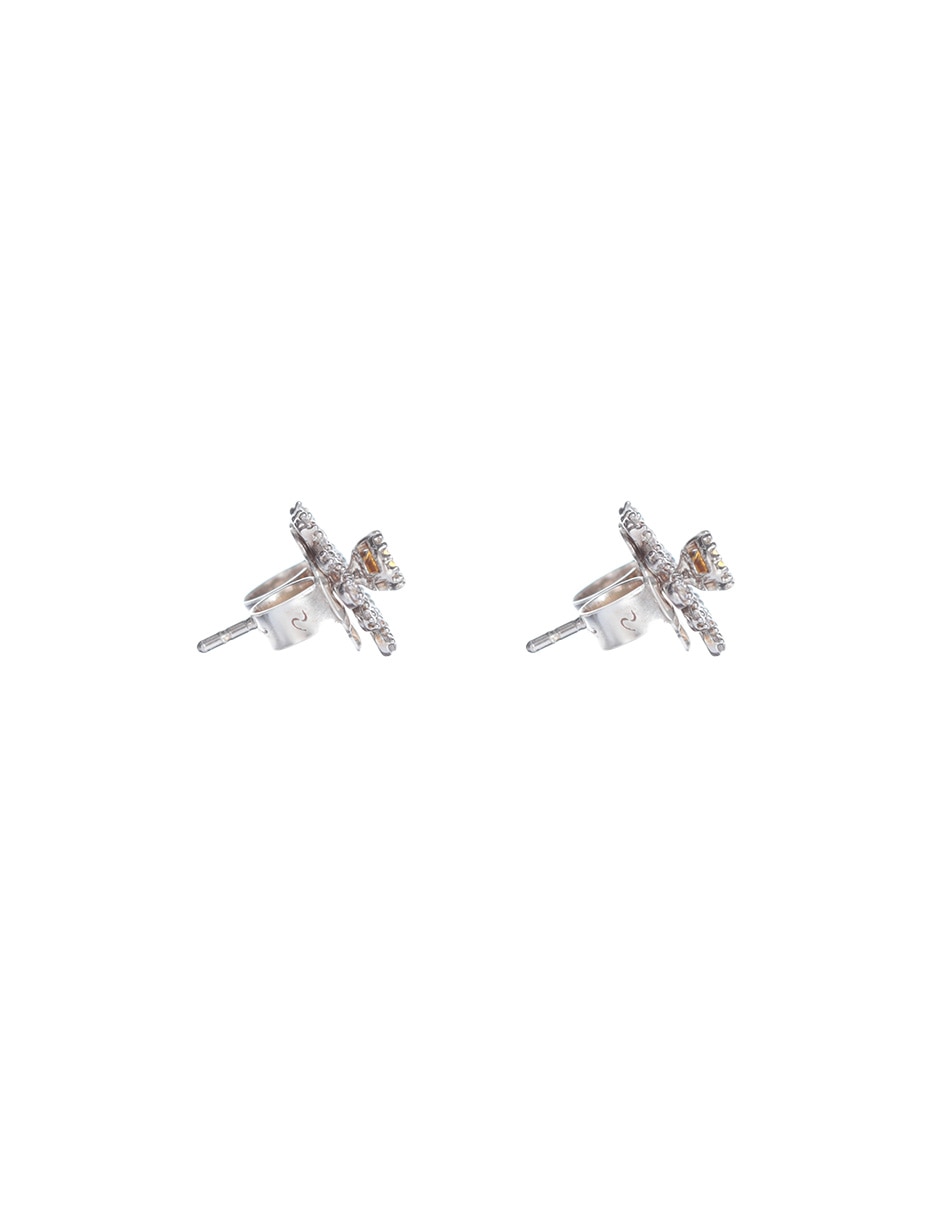 Aretes de flor de plata P 925 con acabado plateado 3