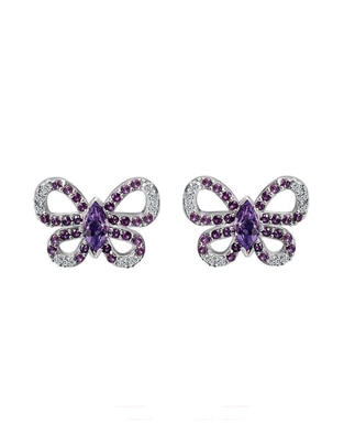 Aretes de moño de plata P 925 con acabado pavé circonita 1