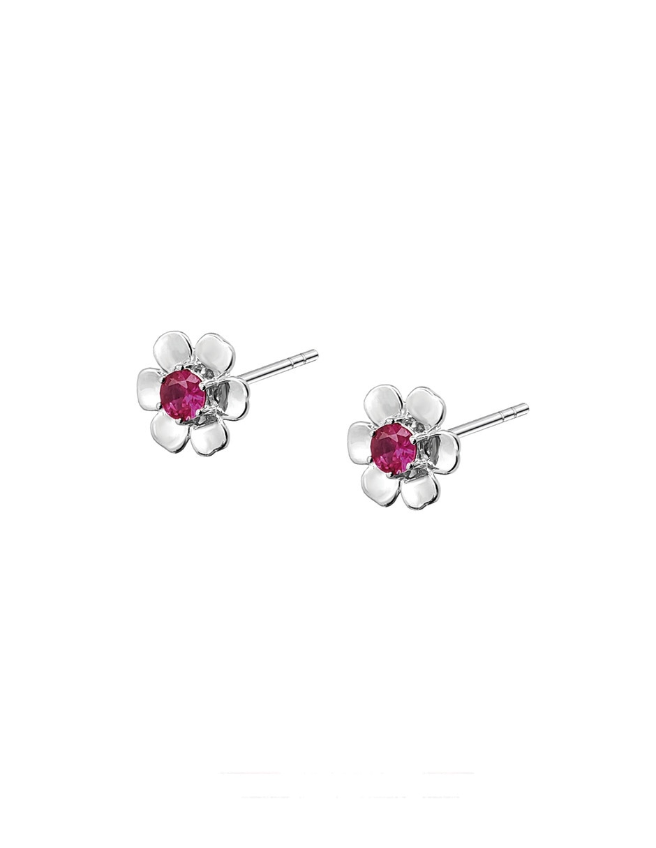 Aretes de flor Florecer de plata con acabado plateado 3
