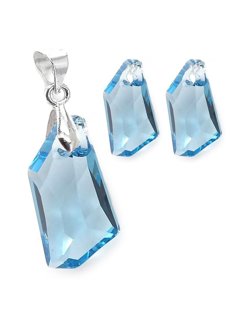 Aretes y collar redondo Pearls de plata p 925 cristal 4