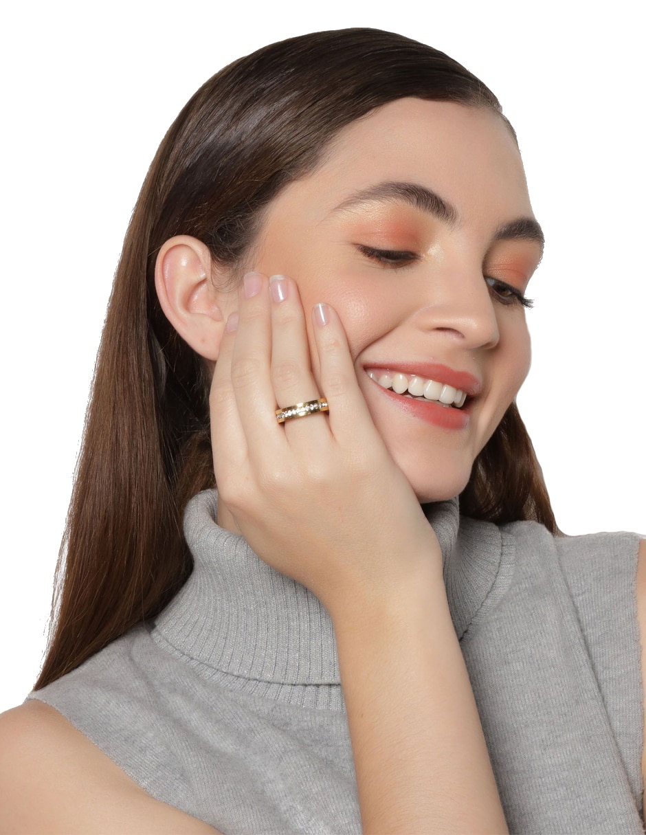 Anillo multi gemas redondo cristal brillante 2