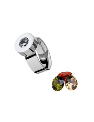 Anillo multi gemas redondo cristal brillante Anillo multi gemas redondo cristal brillante
