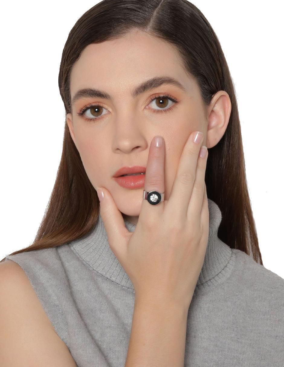 Anillo multi gemas redondo cristal brillante 4