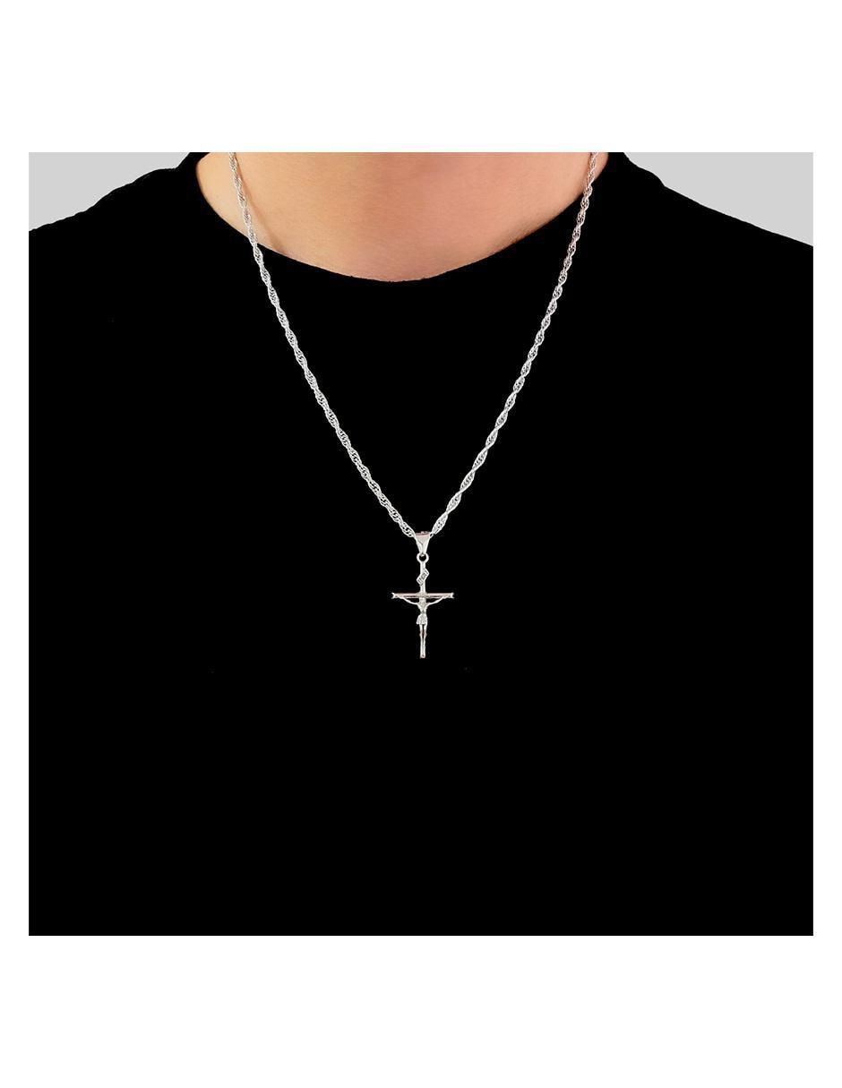 Collar con dije de cruz de plata P 925 2
