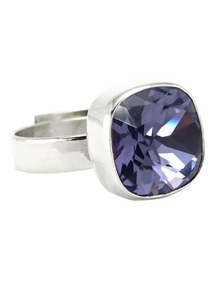 Anillo cuadrada Cushion P 925 de plata cristal brillante