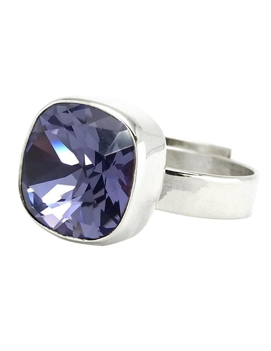 Anillo cuadrada Cushion P 925 de plata cristal brillante 4