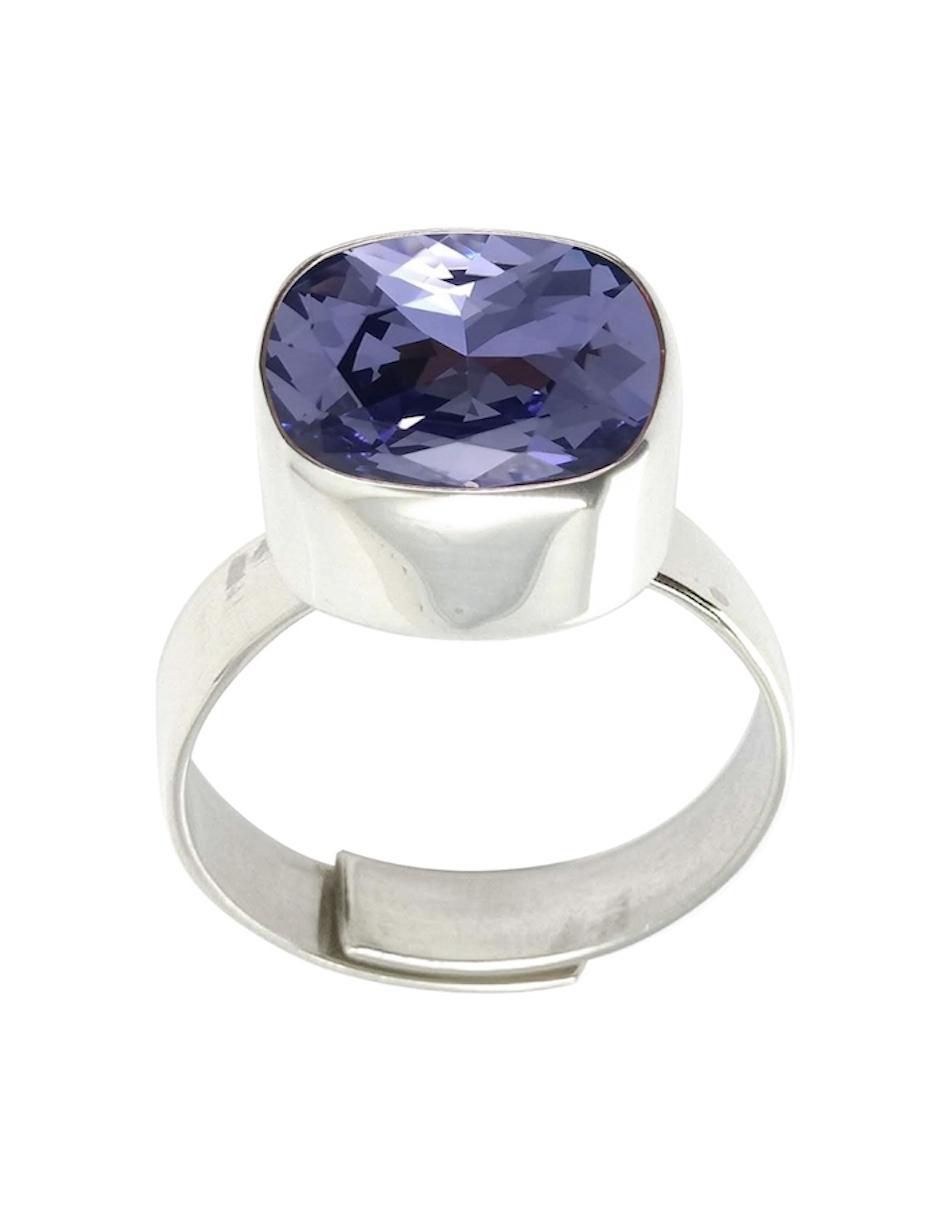 Anillo cuadrada Cushion P 925 de plata cristal brillante 3