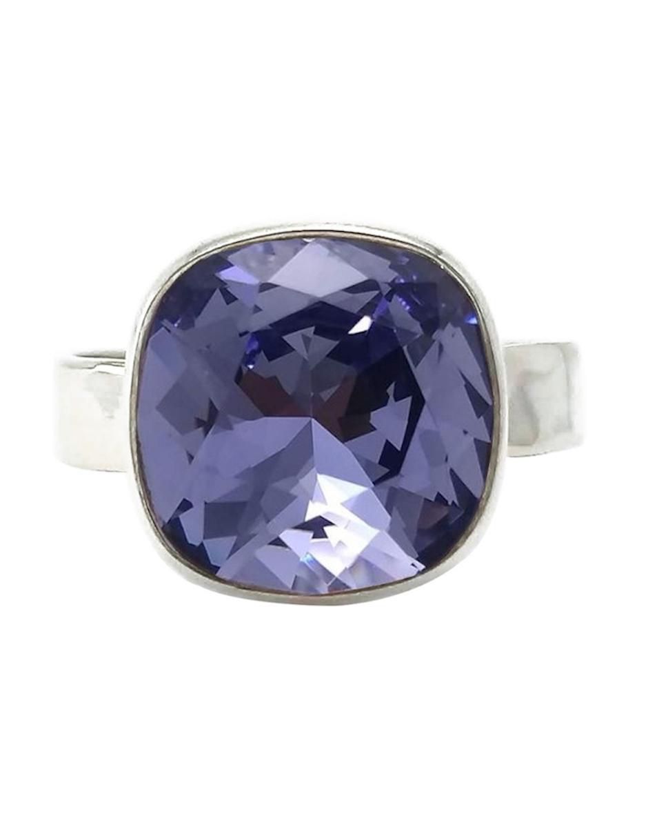 Anillo cuadrada Cushion P 925 de plata cristal brillante 2
