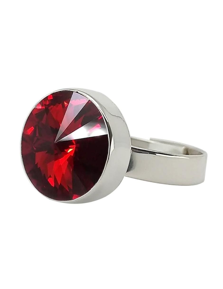 Anillo redondo Rivoli P 925 de plata cristal brillante
